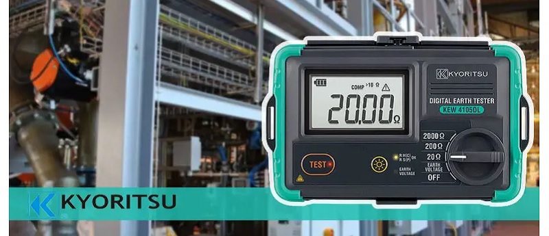 Kyoritsu 4105DL đo điện trở đất lên đến 2000Ω với độ chính xác cao